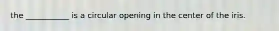 the ___________ is a circular opening in the center of the iris.