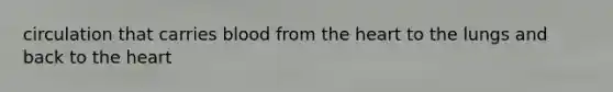 circulation that carries blood from the heart to the lungs and back to the heart