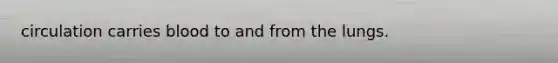 circulation carries blood to and from the lungs.