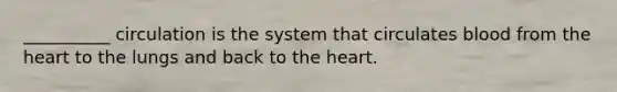 __________ circulation is the system that circulates blood from the heart to the lungs and back to the heart.