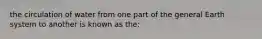 the circulation of water from one part of the general Earth system to another is known as the: