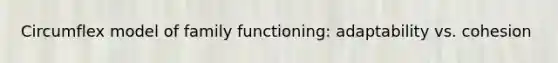 Circumflex model of family functioning: adaptability vs. cohesion