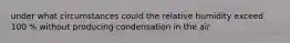 under what circumstances could the relative humidity exceed 100 % without producing condensation in the air