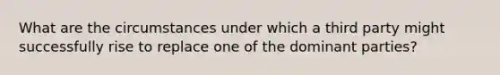 What are the circumstances under which a third party might successfully rise to replace one of the dominant parties?