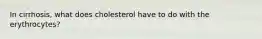 In cirrhosis, what does cholesterol have to do with the erythrocytes?