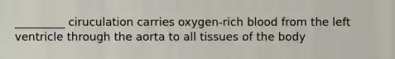 _________ ciruculation carries oxygen-rich blood from the left ventricle through the aorta to all tissues of the body