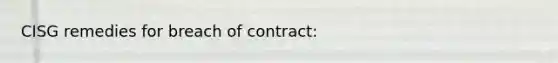 CISG remedies for breach of contract: