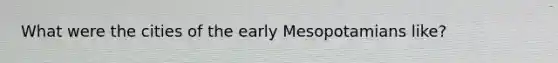 What were the cities of the early Mesopotamians like?