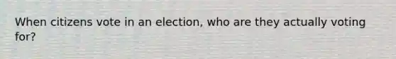 When citizens vote in an election, who are they actually voting for?