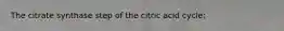 The citrate synthase step of the citric acid cycle: