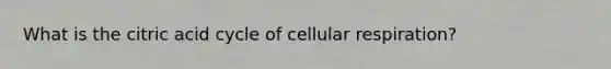 What is the citric acid cycle of <a href='https://www.questionai.com/knowledge/k1IqNYBAJw-cellular-respiration' class='anchor-knowledge'>cellular respiration</a>?