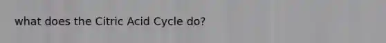 what does the Citric Acid Cycle do?