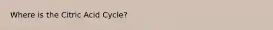 Where is the Citric Acid Cycle?