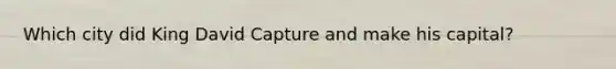 Which city did King David Capture and make his capital?