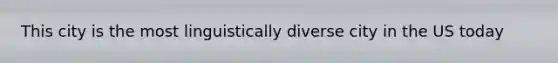 This city is the most linguistically diverse city in the US today