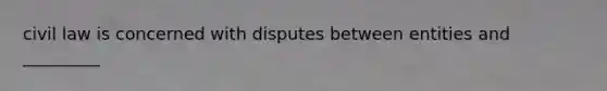 civil law is concerned with disputes between entities and _________