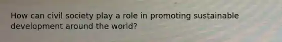 How can civil society play a role in promoting sustainable development around the world?