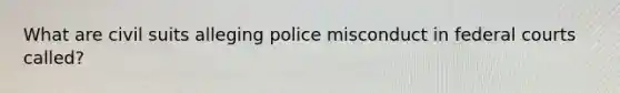 What are civil suits alleging police misconduct in federal courts called?