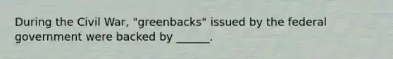 During the Civil War, "greenbacks" issued by the federal government were backed by ______.