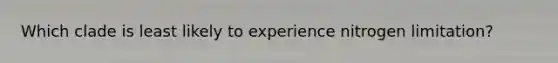 Which clade is least likely to experience nitrogen limitation?