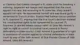 a) Clarence Earl Gideon charged in FL state court for breaking + entering. Appeared w/o lawyer and requested that the court appoint him one, but according to FL state law, they couldn't appoint him one. He represented himself and was found guilty + sentenced to 5 yrs in prison. Gideon filed habeas corpus petition to FL Supreme Ct, arguing that the trial court's decision violated his constitutional rights to be represented by counsel. FL Supreme Ct denied habeas corpus relief. b) Does 6th Amend.'s right to right to council in criminal cases extend to felony defendants in state courts? c) 6th Amend.'s guarantee of a right to assistance of counsel applies to criminal defendants in state court by way of the 14th Amend. d) Due Process Clause of 14th Amend. (Also 6th Amend.)