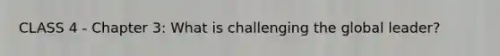 CLASS 4 - Chapter 3: What is challenging the global leader?