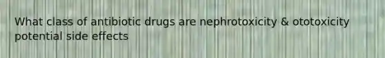 What class of antibiotic drugs are nephrotoxicity & ototoxicity potential side effects