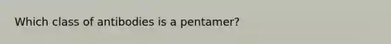 Which class of antibodies is a pentamer?