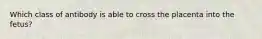 Which class of antibody is able to cross the placenta into the fetus?