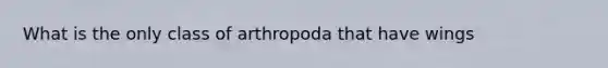 What is the only class of arthropoda that have wings