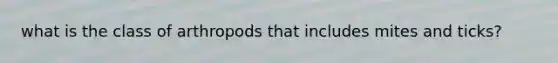 what is the class of arthropods that includes mites and ticks?