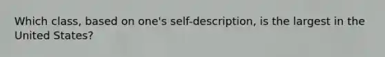 Which class, based on one's self-description, is the largest in the United States?