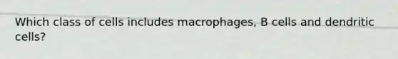 Which class of cells includes macrophages, B cells and dendritic cells?