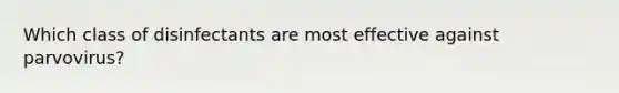 Which class of disinfectants are most effective against parvovirus?