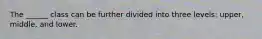 The ______ class can be further divided into three levels: upper, middle, and lower.