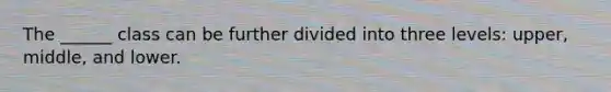 The ______ class can be further divided into three levels: upper, middle, and lower.