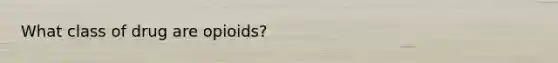 What class of drug are opioids?