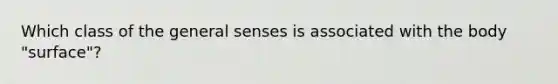 Which class of the general senses is associated with the body "surface"?