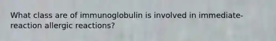 What class are of immunoglobulin is involved in immediate-reaction allergic reactions?