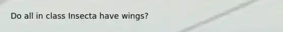 Do all in class Insecta have wings?