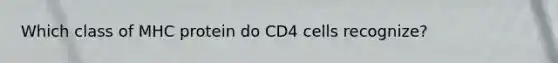 Which class of MHC protein do CD4 cells recognize?