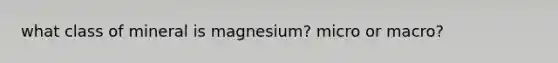 what class of mineral is magnesium? micro or macro?