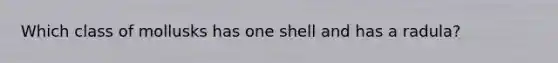 Which class of mollusks has one shell and has a radula?