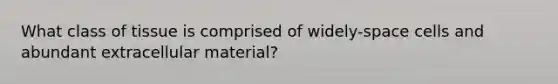 What class of tissue is comprised of widely-space cells and abundant extracellular material?