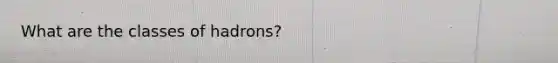 What are the classes of hadrons?