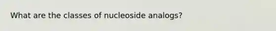 What are the classes of nucleoside analogs?