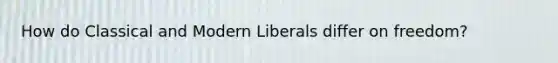 How do Classical and Modern Liberals differ on freedom?