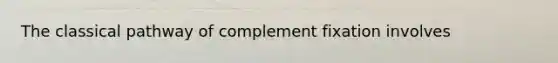 The classical pathway of complement fixation involves