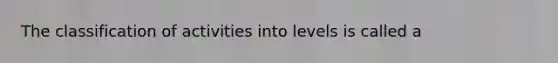 The classification of activities into levels is called a