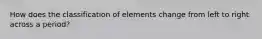 How does the classification of elements change from left to right across a period?